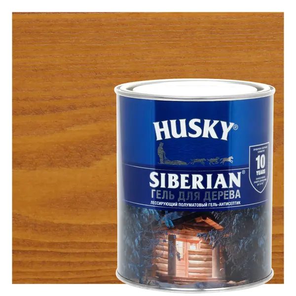 Гель для дерева Husky Siberian полуматовый цвет каштан 0.9 л