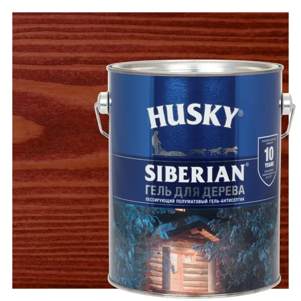 Гель для дерева Husky Siberian полуматовый цвет красное дерево 2.7 л гель антисептик для рук manufactor