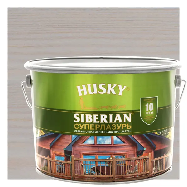Лазурь для дерева Husky Siberian Суперлазурь цвет антик 9 л гель для дерева husky siberian полуматовый антик 9 л