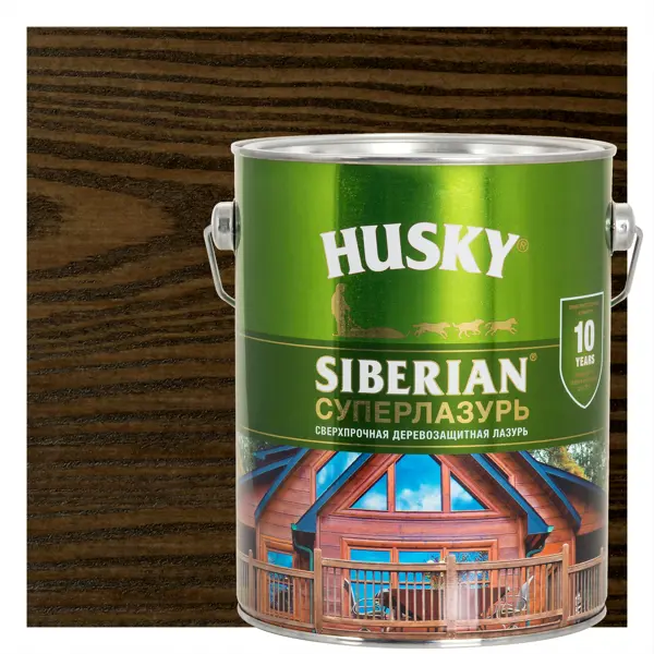 Лазурь для дерева Husky Siberian Суперлазурь цвет палисандр 2.7 л грунт для дерева husky siberian бес ный 2 7 л