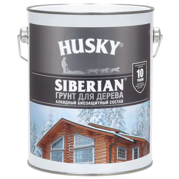 фото Грунт для дерева husky siberian цвет бесцветный 2.7 л