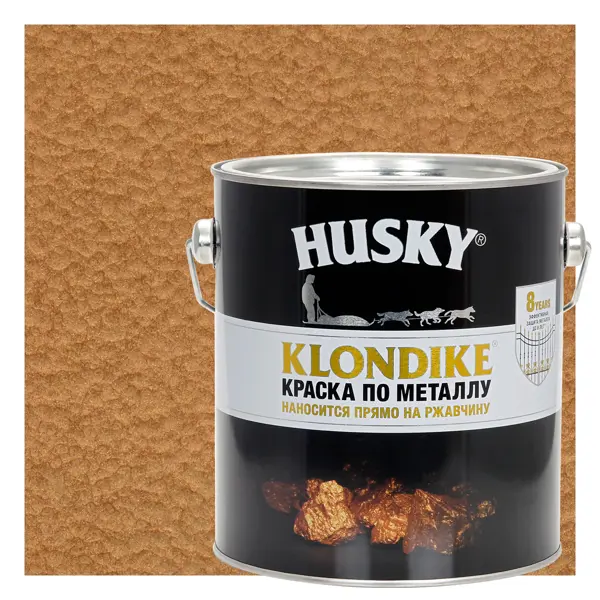 Краска по металлу Husky Klondike молотковая цвет медь 2.5 л RAL саморез по металлу и гипсокартону диаметр 3 8х65 мм 250 шт банка bartex