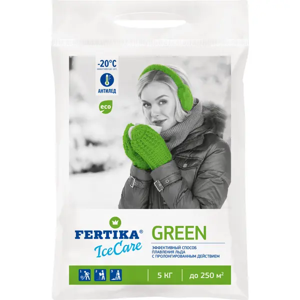 Противогололёдное средство Fertika Ice Care Green 5кг противогололедный реагент fertika 10 кг