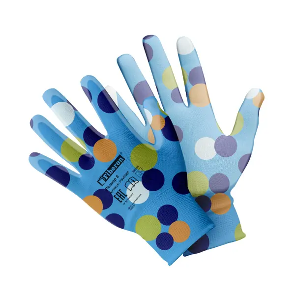 Перчатки полиэстеровые Fiberon Сверх цветные, размер 8 / M перчатки полиэстер нитриловый облив 9 l fiberon