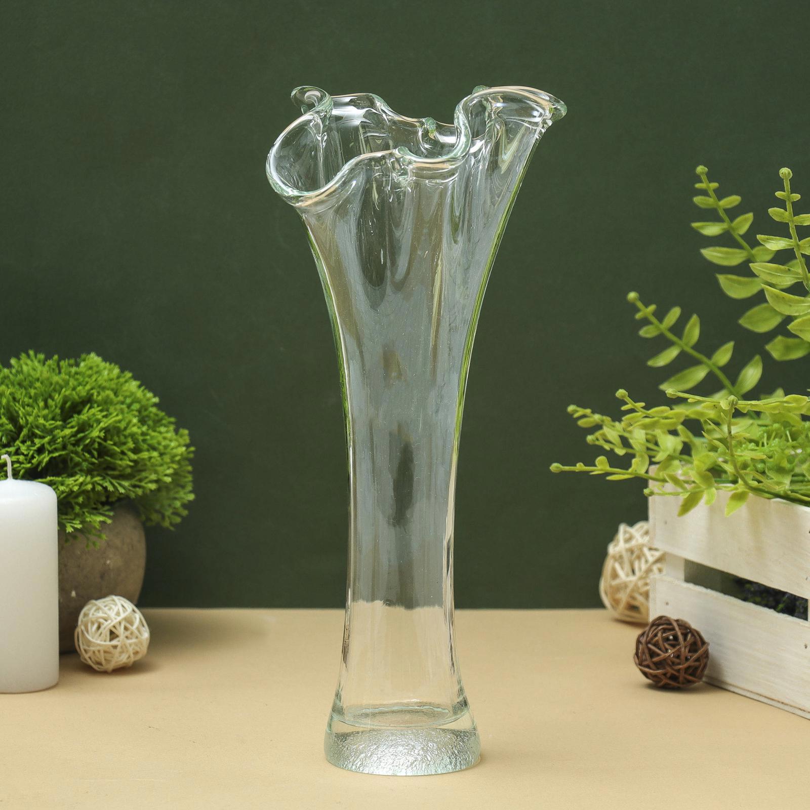 Длинные вазы купить. Ваза "волна" 28 см, белая. Ваза волна Goebel n162385. КРОНТ ваза, прозрачное стекло. Стеклянные вазы для цветов.