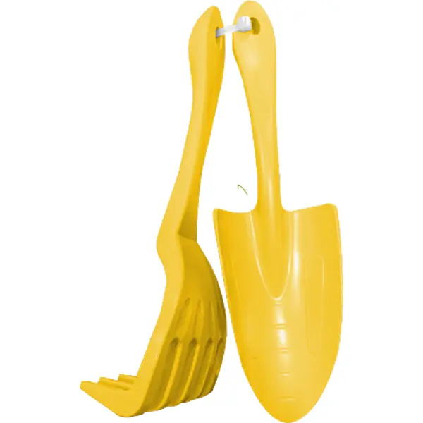 Набор садовых инструментов In garden 2 предмета: лопатка и грабельки желтый пояс для садовых инструментов с 4 сумками