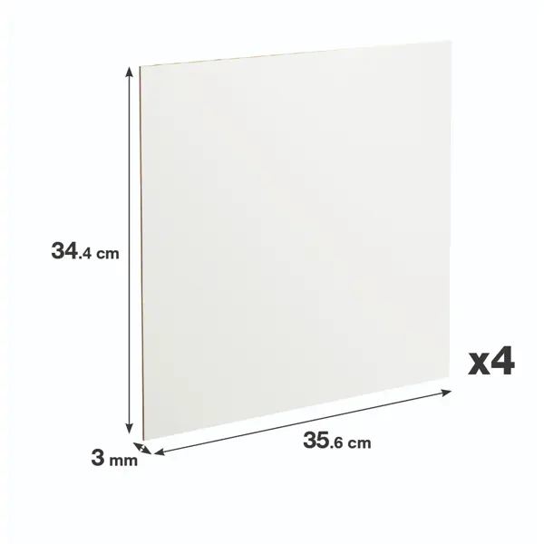Задняя стенка Spaceo Kub 35.6x34.4 см ДВПО/ХДФ цвет белый 4 шт стенка задняя узола