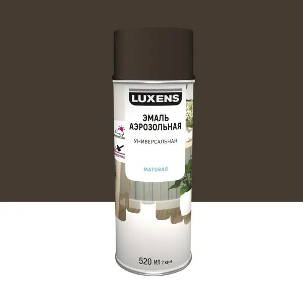 Эмаль аэрозольная декоративная Luxens матовая цвет шоколадно-коричневый 520 мл эмаль аэрозольная для радиаторов luxens молотковая коричневый 520 мл