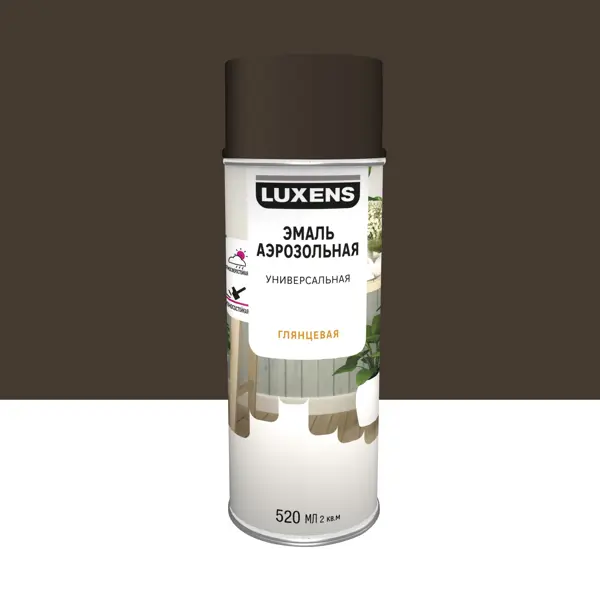 Эмаль аэрозольная декоративная Luxens глянцевая цвет шоколадно-коричневый 520 мл декоративная добавка 9 коричневый
