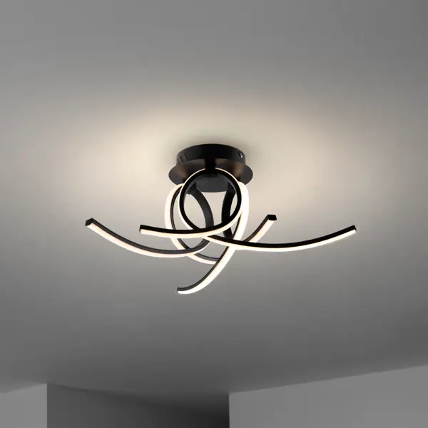 Светильник потолочный светодиодный Freya FR6023CL-L45B, 15 м², нейтральный белый свет, цвет черный знак безопасности белый свет
