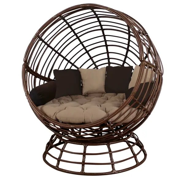 Кресло садовое Greengard Енисей сталь/искусственный ротанг коричневый с подушкой кресло садовое кения 60х57х92 см полиротанг коричневый
