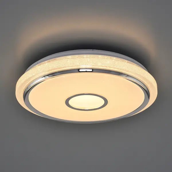 фото Светильник настенно-потолочный диммируемый светодиодный venus, с пультом ду, 20 м², регулируемый белый свет, цвет белый lumin arte