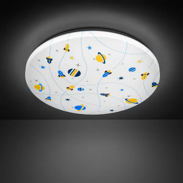 Светильник настенно-потолочный светодиодный Gauss Orbit рисунок космос, 14 м², белый свет, цвет белый потолочная светодиодная люстра arte lamp orbit a9052pl 4cc