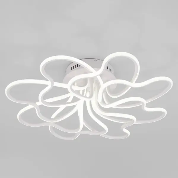 фото Люстра потолочная светодиодная eurosvet floret 90135/8 с пультом управления, 50 м², холодный белый свет, цвет белый