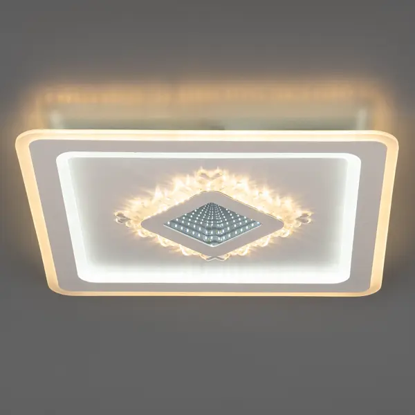 фото Люстра потолочная светодиодная диммируемая, ritter crystal 3d 52367 3, с д/у, 120 вт,40 м²,регулируемый белый свет,цвет белый