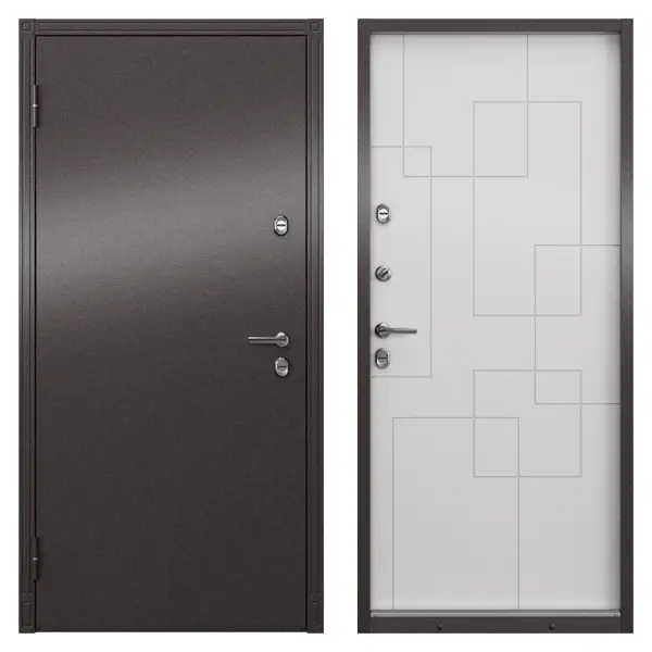 Дверь входная металлическая Термо 880 мм левая цвет ринго белый дверь входная металлическая термо 880 мм левая ринго пепел
