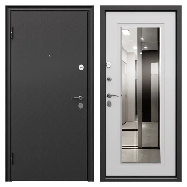 фото Дверь входная металлическая грата, 860 мм, левая, цвет скай белый torex