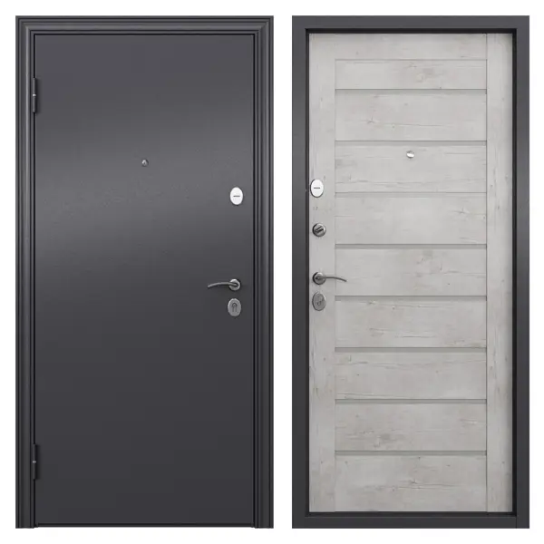фото Дверь входная металлическая страйд тиволи 860 мм левая цвет серый torex