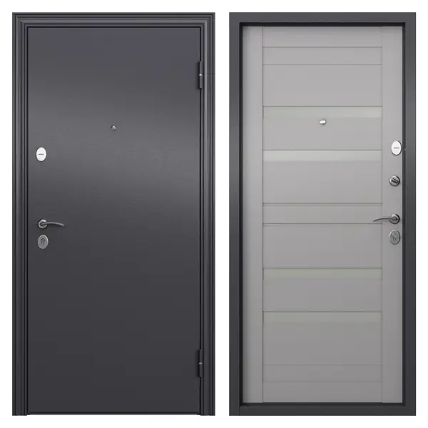 фото Дверь входная металлическая страйд linea 950 мм правая цвет серый torex