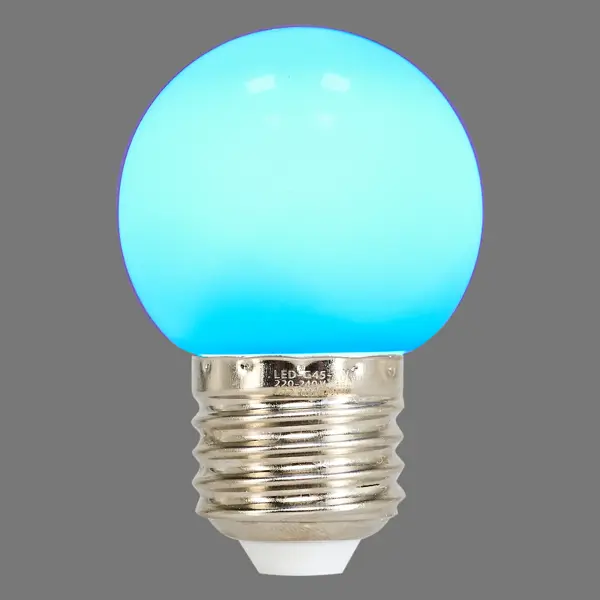Лампа светодиодная Volpe E27 220 В 1 Вт шар матовый 80 лм синий свет 7 led мотоциклов фара круглый сигнала поворота индикаторы синий свет универсальный
