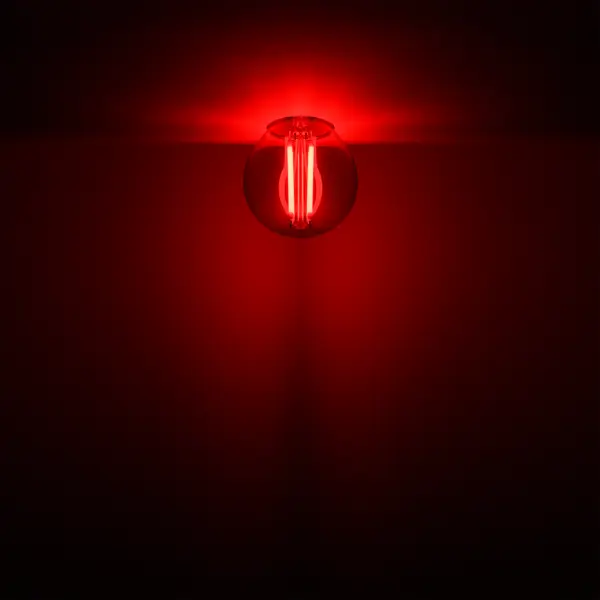 фото Лампа светодиодная gauss e27 170-240 в 4 вт шар тонированная 200 лм красный свет
