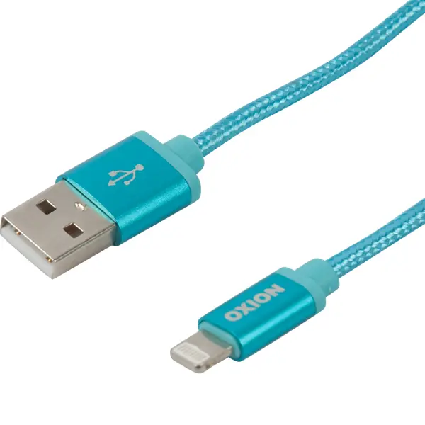 Кабель Oxion USB-Lightning 1.3 м 2 A цвет синий внешний аккумулятор lyambda lp303 10000 мач до 18вт usb type c lightning синий lp303