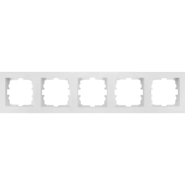 Рамка для розеток и выключателей Lezard Vesna 5 постов горизонтальная цвет белый розетка lezard vesna с заземлением белый