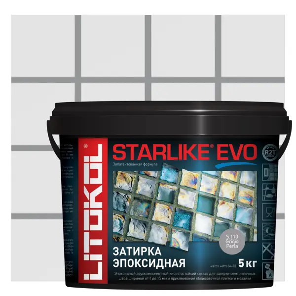 Затирка эпоксидная LITOKOL Starlike Evo S.110 цвет серый жемчуг 5 кг