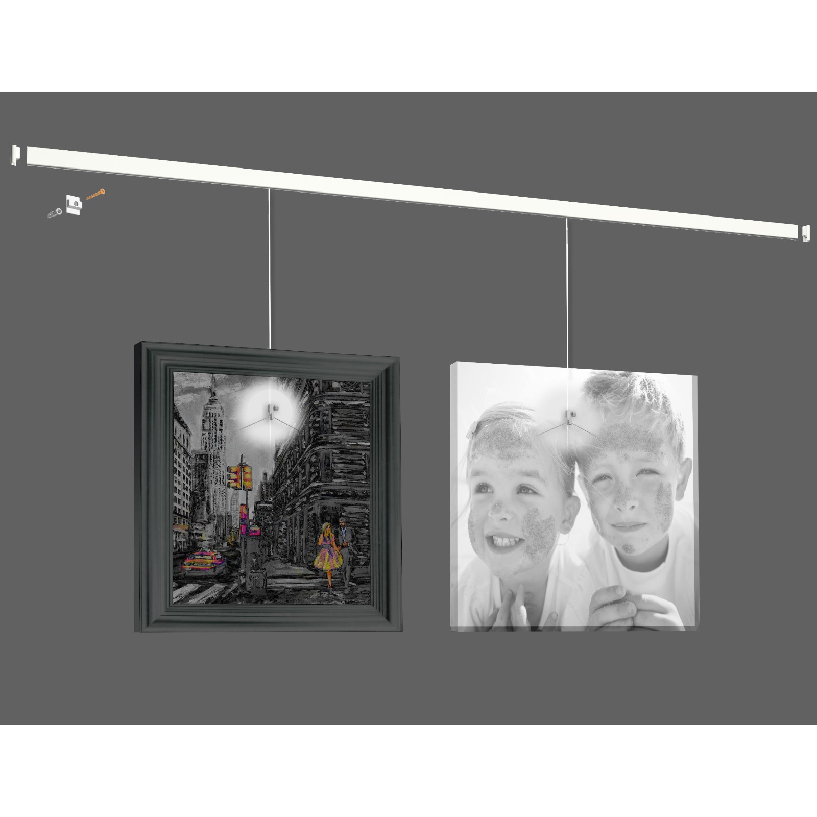 Система для подвеса картин: настенный рельс Клик 400 см нагрузка 30 кг/м  (возможна покраска) белый 9.5628 по цене 4979 ₽/шт. купить в Москве в  интернет-магазине Леруа Мерлен