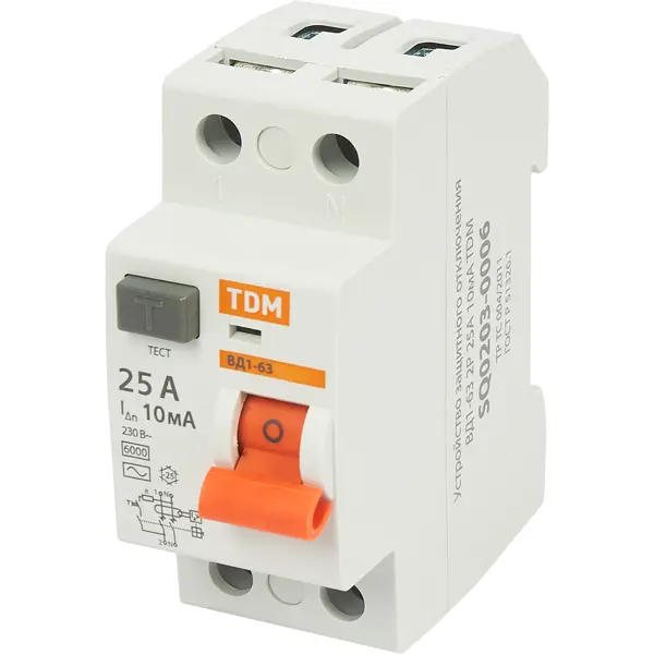  Tdm Electric 1-63 2P 25 A 10  4.5  AC SQ0203-0075