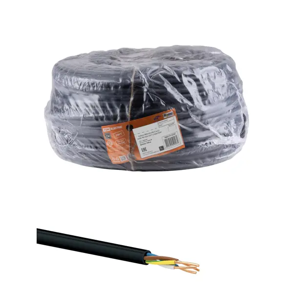Кабель Tdm Electric ВВГнг(А)-FRLS 3x2.5 мм 100 м ГОСТ цвет черный кабель tdm electric ввгнг а lsltx 3x2 5 мм 100 м гост цвет черный
