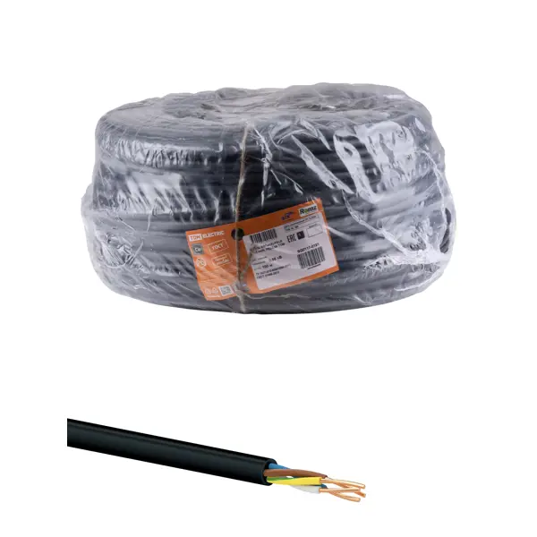 Кабель Tdm Electric ВВГнг(А)-FRLS 3x1.5 мм 100 м ГОСТ цвет черный огнестойкий кабель rexant