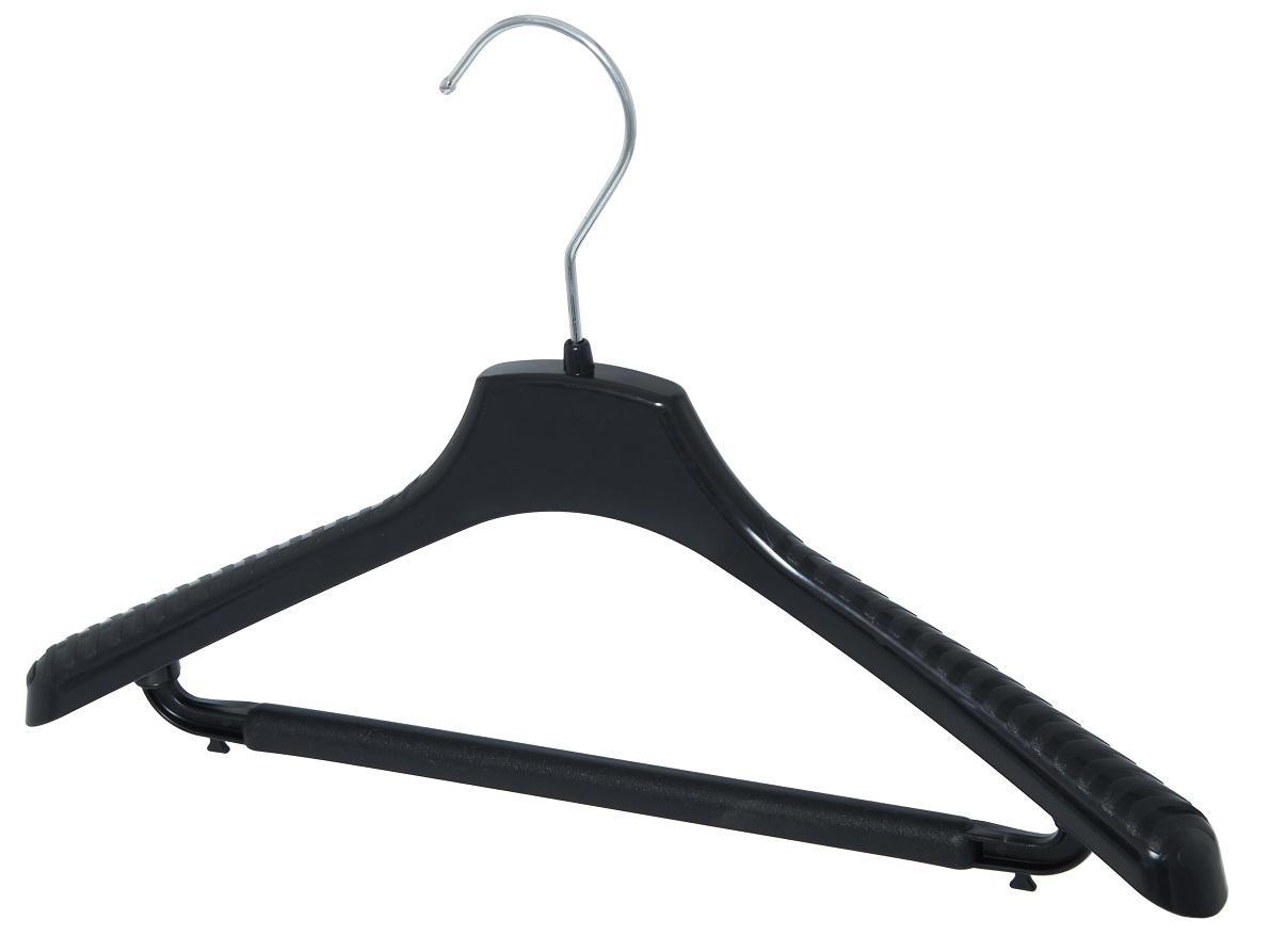 Вешалка плечики elfe пластиковая для верхней одежды черная 5 штук в упаковке размер 52 54