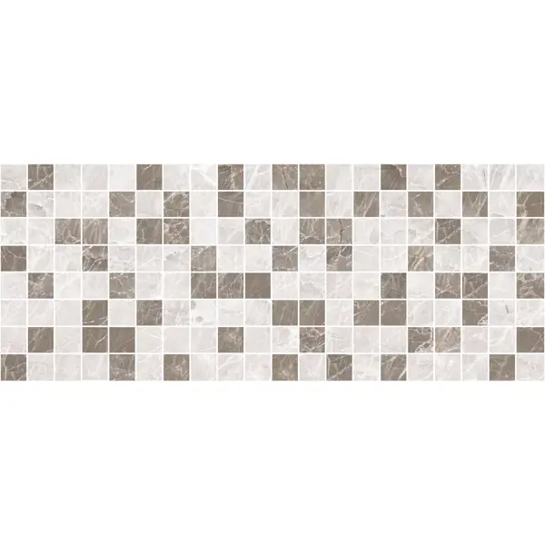 фото Мозаика настенная kerama marazzi феррара-фоджа 20x50 см глянцевая цвет коричневый/серый