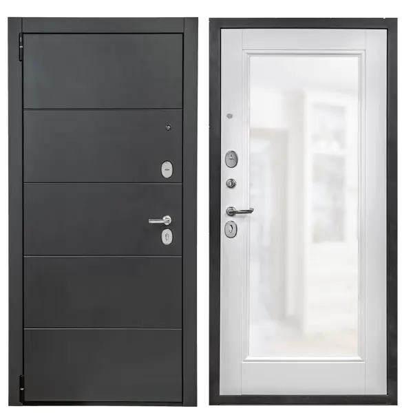 фото Дверь входная металлическая порта р-3 graphite pro/ super white 880 мм левая без бренда