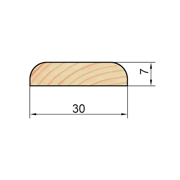 фото Раскладка плоская деревянная сращенная ргс-30 7х30х1000 мм сосна экстра арелан