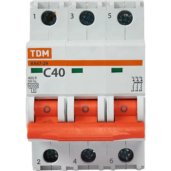 фото Автоматический выключатель tdm electric ва47-29 3p c40 а 4.5 ка sq0206-0113