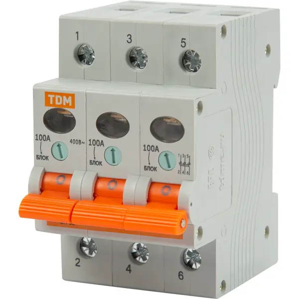 Выключатель нагрузки TDM Electric ВН-32 3P 100 А автоматический коммутатор нагрузки ctg