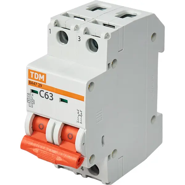 Автоматический выключатель Tdm Electric ВА47-29 2P C63 А 6 кА SQ0206-0099 средство защиты от собак rexant антилай 71 0099