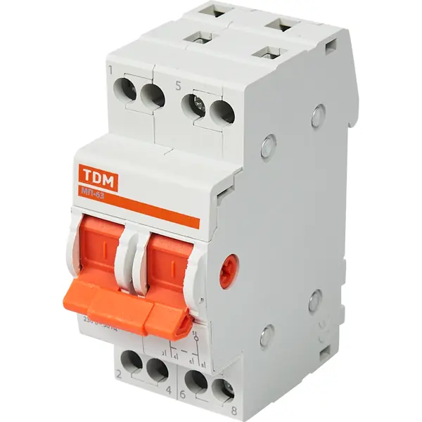 Выключатель нагрузки TDM Electric МП-63 2P 63 А трёхпозиционный выключатель нагрузки tdm electric мп 63 2p 40 а трёхпозиционный