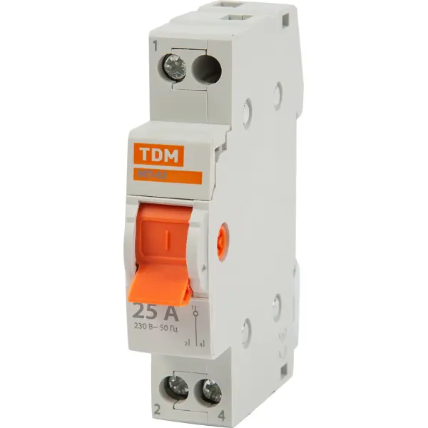 Выключатель нагрузки TDM Electric МП-63 1P 25 А трёхпозиционный