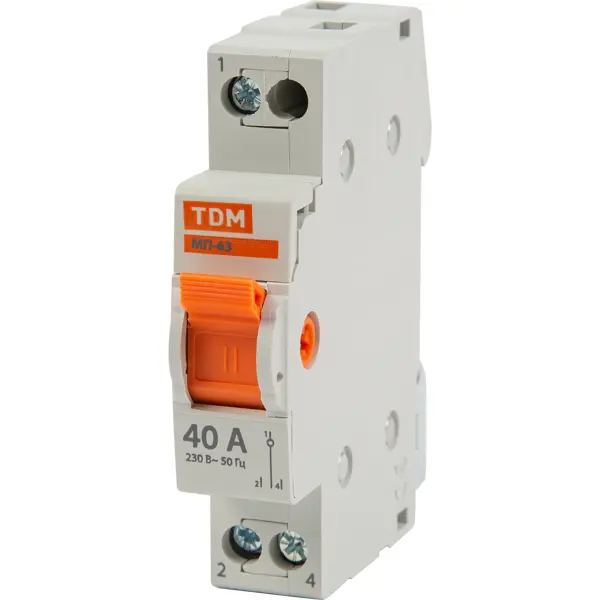 Выключатель нагрузки TDM Electric МП-63 1P 40 А трёхпозиционный выключатель скрытой установки двухклавишный без заземления 10 а ip54 tdm electric вуокса sq1803 0102