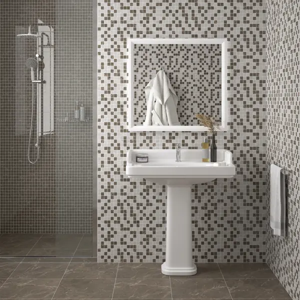 фото Мозаика настенная kerama marazzi феррара-фоджа 20x50 см глянцевая цвет коричневый/серый