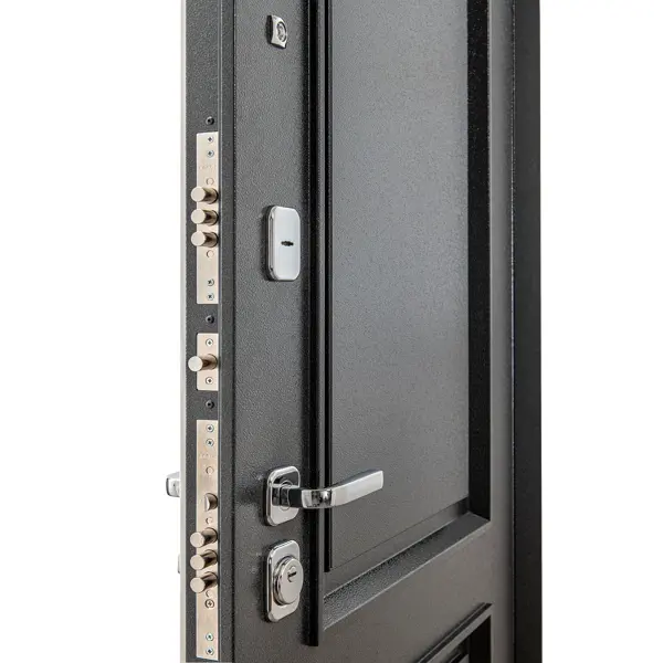 фото Дверь входная металлическая порта р-4 т80 белый/букле графит 880 мм левая без бренда