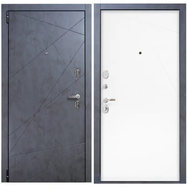 фото Дверь входная металлическая порта р-3 graphit art/super white 880 мм левая без бренда