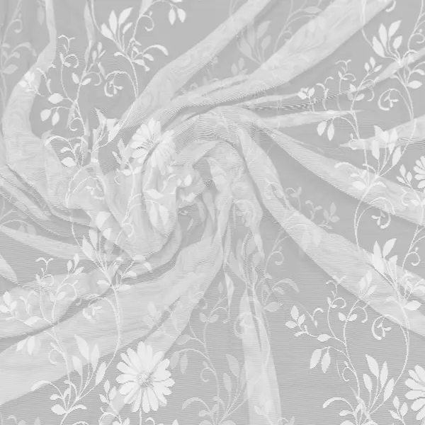 фото Занавеска на ленте ромашки 250x165 см цвет белый без бренда
