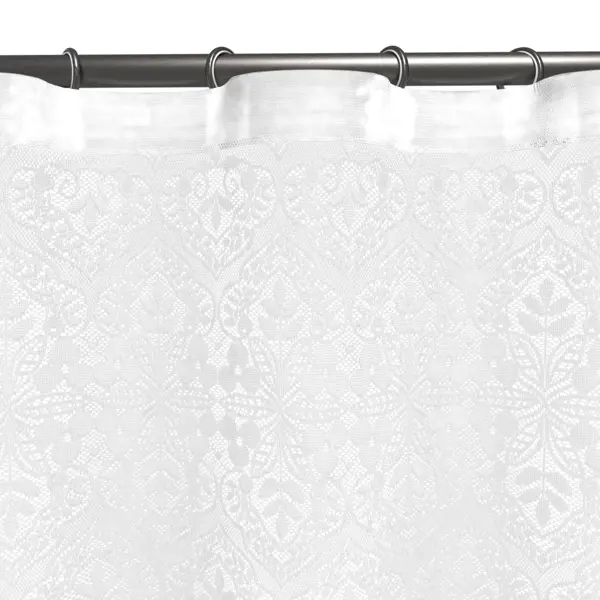 фото Занавеска на ленте гипюр 250x165 см цвет белый без бренда