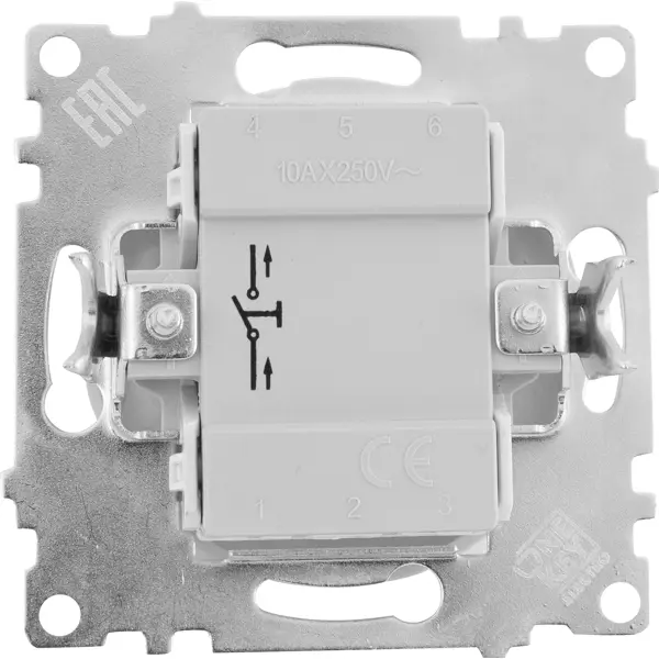 фото Выключатель встраиваемый onekeyelectro 1 клавиша с самовозвратом цвет белый