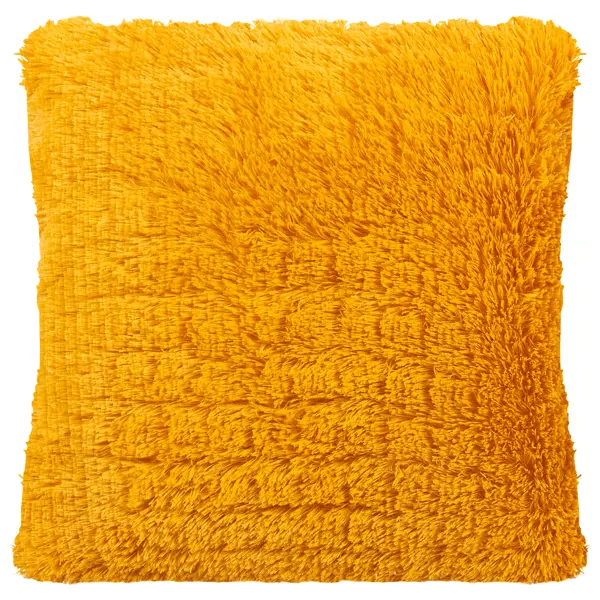 фото Подушка искусственный мех 40x40 см цвет желтый eclair