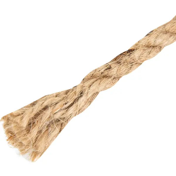 Веревка джутовая 6 мм цвет бежевый, 20 м/уп. джутовая декоративная веревка для рукоделия остров сокровищ